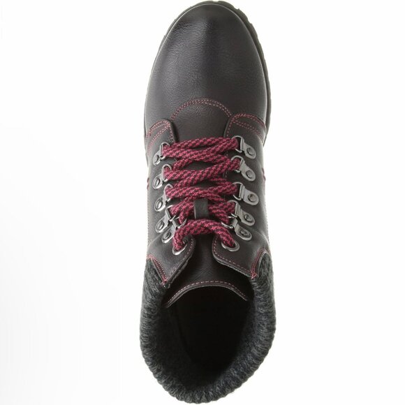 DIRTY LAUNDRY TREBLE Women's Cozy Lace-Up Hiker Booties Burnished Black Size 8 - Picture 6 of 9